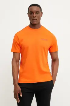 Napapijri tricou din bumbac S-Vanni barbati, culoarea portocaliu, cu imprimeu, NP0A4IEDA001 imagine