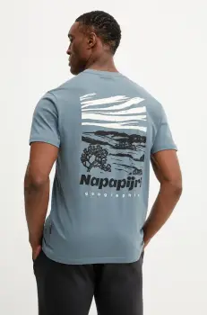 Napapijri tricou din bumbac S-Vignoni barbati, cu imprimeu, NP0A4ILXG1Y1 imagine