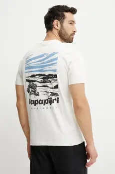 Napapijri tricou din bumbac S-Vignoni culoarea bej, cu imprimeu, NP0A4ILXN1A1 imagine