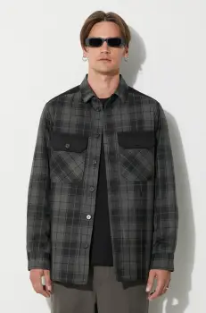 Neil Barett geaca LOOSE BICOLOR FLAP POCKET PADDED barbati, culoarea gri, de tranzitie, PBCS024C.V041C.888 imagine