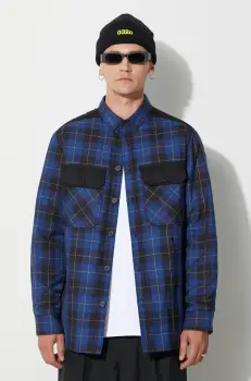 Neil Barett geaca LOOSE BICOLOR FLAP POCKET PADDED barbati, de tranzitie, oversize, PBCS024C.V041C.3705 imagine