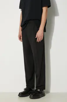 Neil Barrett pantaloni din lana culoarea negru, drept, MY30151A-Y000-001N imagine