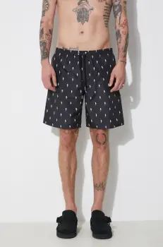 Neil Barrett pantaloni scurti de baie All-Over Micro Bolts Swim Long Shorts culoarea negru, MY58026B-Y068-524N imagine