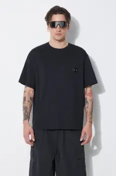 Neil Barrett tricou din bumbac Slim Dropped Shoulder Pierced Nipple barbati, culoarea negru, cu imprimeu, MY70144A-Y518-001N imagine