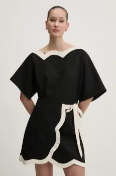 Never Fully Dressed bluza din amestec de in culoarea negru, uni, NFDTO1643 imagine