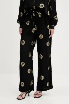 Never Fully Dressed pantaloni culoarea negru, lat, high waist, NFDTR490 imagine