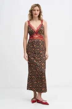 Never Fully Dressed rochie Cherry Mimi culoarea maro, maxi, mulata, NFDDR3266 imagine
