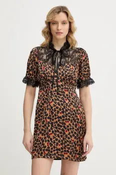 Never Fully Dressed rochie Cherry Mini Lyla culoarea maro, mini, drept, NFDDR3246 imagine