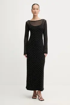 Never Fully Dressed rochie culoarea negru, maxi, drept, NFDDR3122 imagine