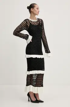 Never Fully Dressed rochie culoarea negru, maxi, mulata, NFDDR1791 imagine