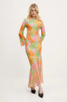 Never Fully Dressed rochie culoarea portocaliu, maxi, drept, NFDDR1856 imagine