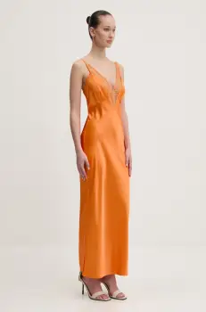 Never Fully Dressed rochie culoarea portocaliu, maxi, mulata, NFDDR1859 imagine