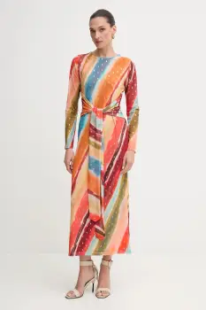 Never Fully Dressed rochie culoarea portocaliu, midi, drept, NFDDR2796 imagine