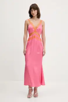 Never Fully Dressed rochie culoarea roz, maxi, drept, NFDDR2188 imagine