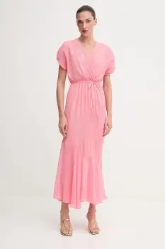 Never Fully Dressed rochie culoarea roz, maxi, drept, NFDDR2845 imagine