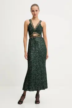 Never Fully Dressed rochie culoarea verde, maxi, mulata, NFDDR3066 imagine