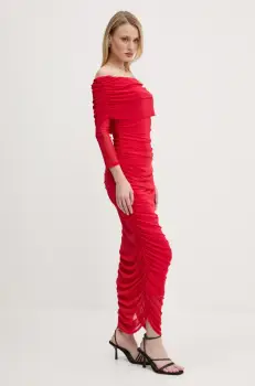 Never Fully Dressed rochie Diaz culoarea rosu, maxi, mulata, NFDDR1739 imagine