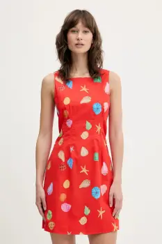 Never Fully Dressed rochie din amestec de in culoarea portocaliu, mini, mulata, NFDDR2028 imagine