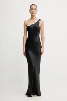 Never Fully Dressed rochie din viscoza culoarea negru, maxi, drept, NFDDR3035 imagine