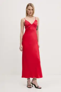 Never Fully Dressed rochie Gem Rhea culoarea rosu, maxi, drept, NFDDR1852 imagine