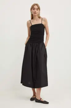 Never Fully Dressed rochie LolaAp culoarea negru, maxi, evazati, NFDDR1404 imagine