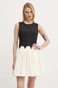 Never Fully Dressed rochie Mini Monika culoarea negru, mini, evazati, NFDDR1820 imagine