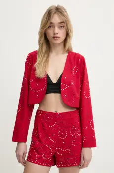 Never Fully Dressed sacou Gem culoarea rosu, desfacut, NFDTO1639 imagine