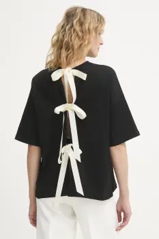 Never Fully Dressed tricou din bumbac culoarea negru, NFDTO1966 imagine