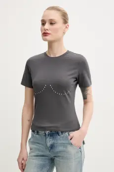 Never Fully Dressed tricou femei, culoarea gri imagine