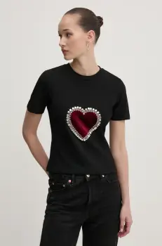 Never Fully Dressed tricou Heart Baby femei, culoarea negru, NFDTO1647 imagine