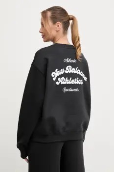 New Balance bluza culoarea negru, cu imprimeu, WT53516BK imagine