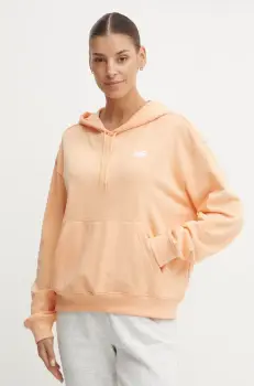 New Balance bluza femei, culoarea portocaliu, cu gluga, neted, WT41507PAE imagine