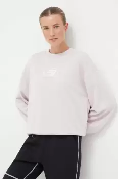 New Balance bluza femei, culoarea roz, cu imprimeu imagine