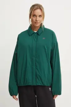 New Balance geaca femei, culoarea verde, de tranzitie, oversize, WJ43506NWG imagine