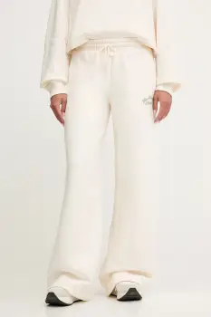 New Balance pantaloni de trening culoarea bej, cu imprimeu, WP53902PEF imagine