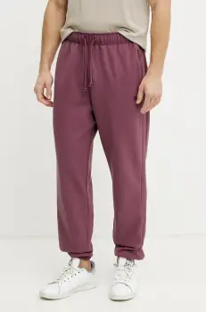 New Balance pantaloni de trening din bumbac culoarea bordo, neted, MP41508FDP imagine