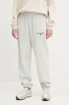 New Balance pantaloni de trening femei, culoarea gri, melanj, WP51500AHH imagine