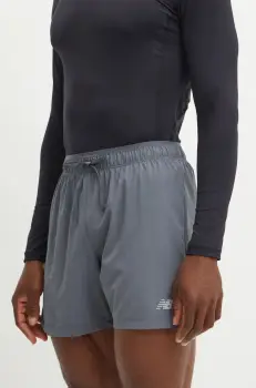 New Balance pantaloni scurti de alergare culoarea gri, MS41286GT imagine