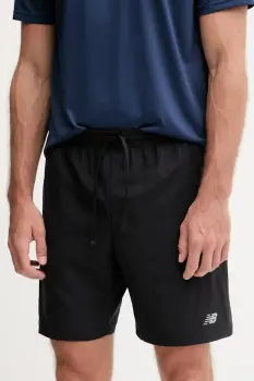 New Balance pantaloni scurti de antrenament culoarea negru, MS41232BK imagine