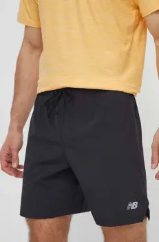 New Balance pantaloni scurti de antrenament culoarea negru, MS41283BK imagine