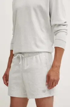 New Balance pantaloni scurti din bumbac culoarea gri, melanj imagine