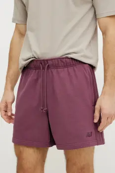 New Balance pantaloni scurti din bumbac culoarea violet, MS41511FDP imagine