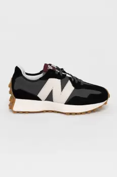 New Balance Pantofi de piele intoarsa WS327KC culoarea negru, cu toc plat imagine