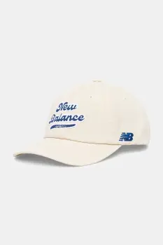 New Balance sapca de baseball din bumbac culoarea bej, LAH53000PEF imagine