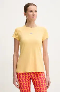 New Balance tricou de alergare Jacquard culoarea galben, WT51223CEE imagine