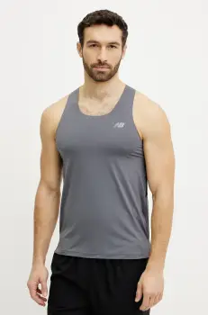 New Balance tricou de alergare Race Day culoarea gri, MT43512GT imagine