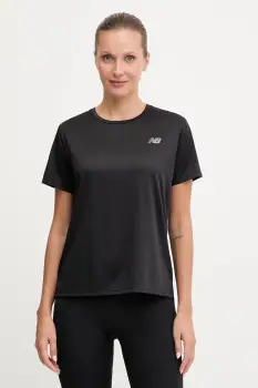 New Balance tricou de antrenament culoarea negru, WT41222BK imagine