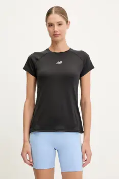 New Balance tricou de antrenament culoarea negru, WT51223BK imagine