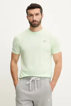 New Balance tricou de antrenament culoarea verde, uni, MT41253MEW imagine