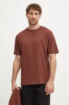 New Balance tricou din bumbac barbati, culoarea maro, uni, MT41533ROK imagine